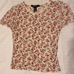 Forever 21 Mesh T shirt Floral